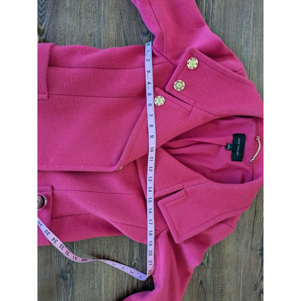 ANN TAYLOR WOOL Pink Modern COAT Size S SMALL - Picture 4 of 7